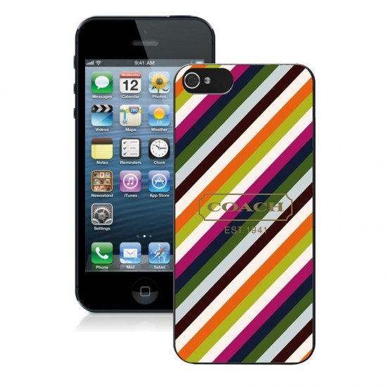 Coach Stripe Multicolor iPhone 5 5S Cases AUH | Women - Click Image to Close